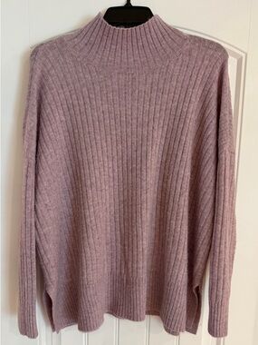 LOFT Ribbed Mock Neck Women's Sweater - Lavender